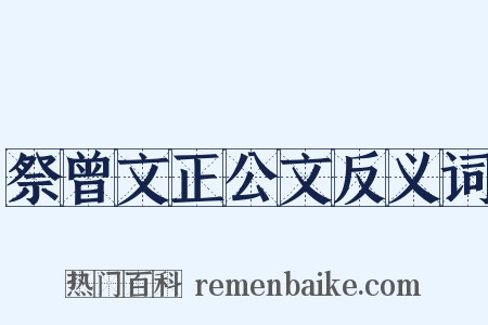 祭曾文正公文反义词是什么意思的图片